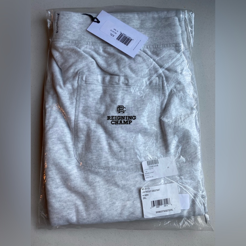 Reigning Champ Lightweight Terry Slim Sweatpants - Heather Ash XXL